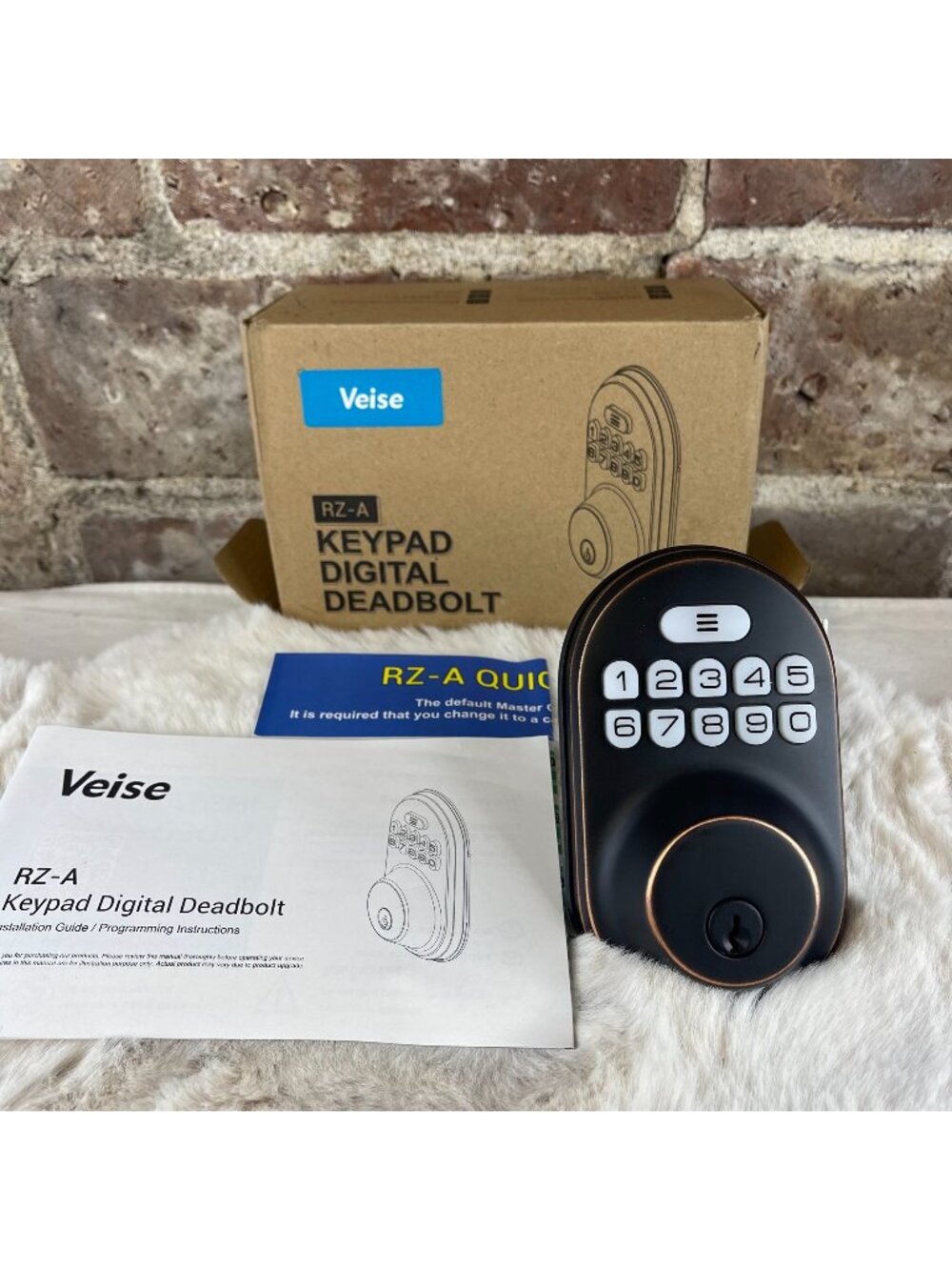 NIB Veise RZ-A Keypad Digital Deadbolt Keyless Entry Door Lock KB2206RZHR01621